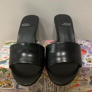 Jeffrey Campbell Raelynn Wedge Sandal Black Size 8